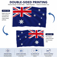 Drapeau rouge australien 1800x900mm (3x6ft) en polyester anti-plis durable avec pinces de fixation pour événements