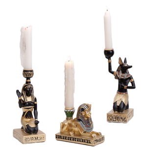 Bougeoir Résine Egypte Anubis Dieu Ancienne Divinité Égyptienne Bougeoir Chandelier Home Office Desktop Decor Photophore - Product Image 1