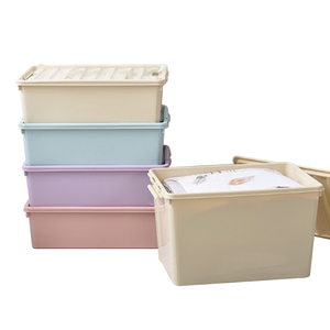 Clear Stackable Plastic Clothe Kids Toy Storage Bin Tote Organizing Container with Durable Lid Latching Handle