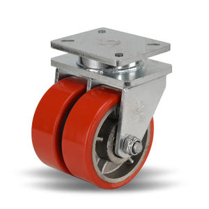 6 polegadas Metal aço PU pesados rodízios 8 polegadas duplo freio recipiente rodízios - Product Image 3