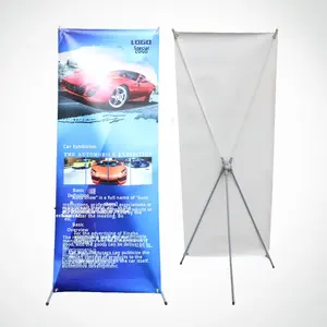 Stand Display Tahan Angin Bentuk-X Modern untuk Luar Ruangan 6016080180 Logam Tinggi 60cm Spanduk Gulung Promosi Iklan Jingguang - Product Image 1