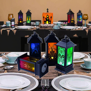 2025 Halloween plástico LED colorido gradiente calavera linterna calabaza luz nocturna Navidad faro 14*5CM - Product Image 5