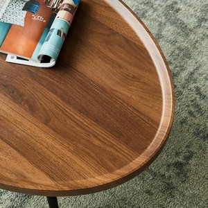 Nordic Style Walnut <b>Coffee</b> <b>Table</b> Set Nesting Oval Shape Dark Walnut Color <b>For</b> Living Room Home Use - Product Image 5