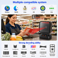 Lecteur de codes-barres de bureau haute vitesse YUANAIDC 1D 2D QR omnidirectionnel USB pour les points de vente, les magasins de détail, les entrepôts et l'inventaire