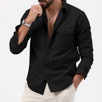 Veste décontractée pour homme, nouvelle collection automne 2025, style transfrontalier, à simple boutonnage, ornée de perles, col rabattu, manches longues, coupe ample, en polyester