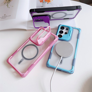 เคสโทรศัพท์กันกระแทกใสพร้อมขาตั้งแม่เหล็กสำหรับ Samsung S26 ultra S25 S24 S23 Series พร้อมที่ยึดเลนส์  ฝาหลังแข็งแรง - Product Image 4