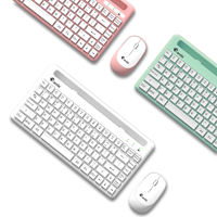 Pasokan pabrik ramping Mini portabel 2.4G nirkabel tahan air Keyboard Mouse Combo set dengan penerima USB untuk penggunaan rumah kantor stok