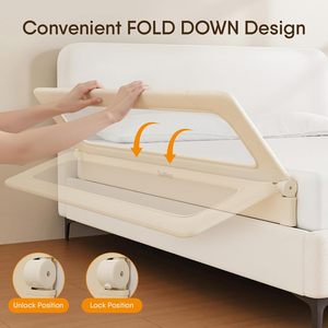 Folding <strong>Bed</strong> <strong>Rail</strong> for <strong>Toddlers</strong>, Baby <strong>Bed</strong> <strong>Rail</strong> <strong>Guard</strong> with Reinforced Anchor Safety System, <strong>Toddler</strong> <strong>Bed</strong> <strong>Rails</strong> for King Size <strong>Beds</strong> - Product Image 4