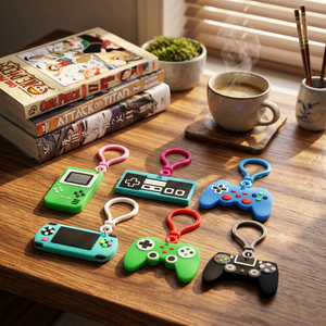 Porte-<span class=keywords><strong>clés</strong></span> 3D en silicone personnalisé pour manette de jeu, pendentif bouton rétro de jeu vidéo, breloque de sac promotionnelle créative, cadeau de fête et de festival - Product Image 1