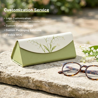 Étui à lunettes triangulaire en papier de luxe, étui à lunettes pliable magnétique triangulaire avec impression par transfert thermique personnalisée pour cadeau de voyage