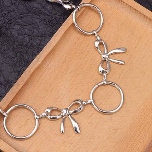 Cadena de cintura de metal con lazo para mujer, cinturón delgado de plata tibetana, cadena corporal de moda para uso diario - Product Image 3