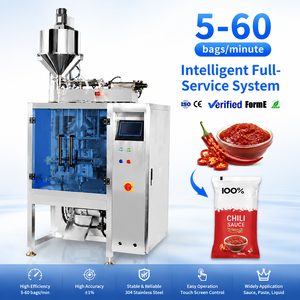 Machine d'emballage, de remplissage et de scellage de sachets de sauce chili, machine d'emballage automatique multifonctionnelle verticale de sachets de sauce tomate - Product Image 1