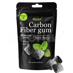 Gomma da Masticare Personalizzata Senza Zucchero per lo Sbiancamento dei Denti con Vitamina C, Alito Fresco, Fibra di Carbonio e Rimineralizzante per la Salute Orale - Product Image 1