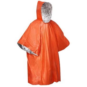 Poncho d'urgence orange 50x80 cm imperméable, réfléchissant et léger, équipement de survie - Product Image 3