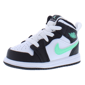 <span class=keywords><strong>Nike</strong></span> Jordan 1 Mid Leather Zapatos para Bebés y Niños Pequeños Blanco Negro Verde Brillante - Product Image 1