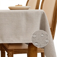 Nappe élégante rectangulaire épaisse en faux lin imperméable, résistante aux plis et lavable pour les dîners, les fêtes et les mariages