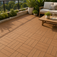 Dalles de terrasse antidérapantes en WPC, dalles de terrasse composites à emboîtement DIY, revêtement de sol extérieur imperméable pour jardin, patio, parc
