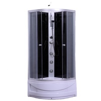 Cabine de douche à vapeur noire bon marché et luxueuse 900x900x2250mm avec panneau en PVC, salle de bain