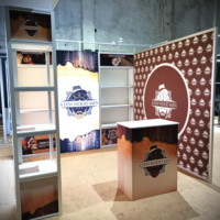 Stand de salon 10x10 personnalisé imprimé fond rétro-éclairé Portable toile de fond lumineuse LED stand d'exposition