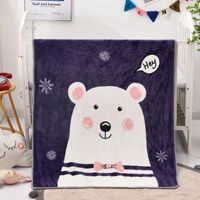 Couverture pour bébé nouveau-né en polaire douce et chaude, imprimée de dessins animés, en polyester de haute qualité, à bas prix, pliable, pour toutes les saisons