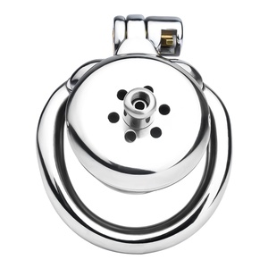 FRRK-279 Dispositivo de Castidad Metálico, Jaula para Pene con Catéter, Venta al por Mayor, Jaula de Castidad Plana, Fábrica, BDSM, Piercing de Glande - Product Image 2