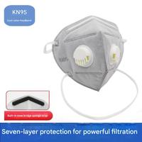 Masque KN95 à double valve respiratoire, fixation sur la tête, charbon actif, anti-odeur, anti-poussière, filtration haute efficacité, pour usine de ciment