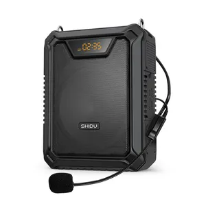 Sistema de sonido SHIDU M808, 18 vatios de potencia de salida, IPX 5, altavoz a prueba de agua, amplificador de guía turístico con micrófono y cable
