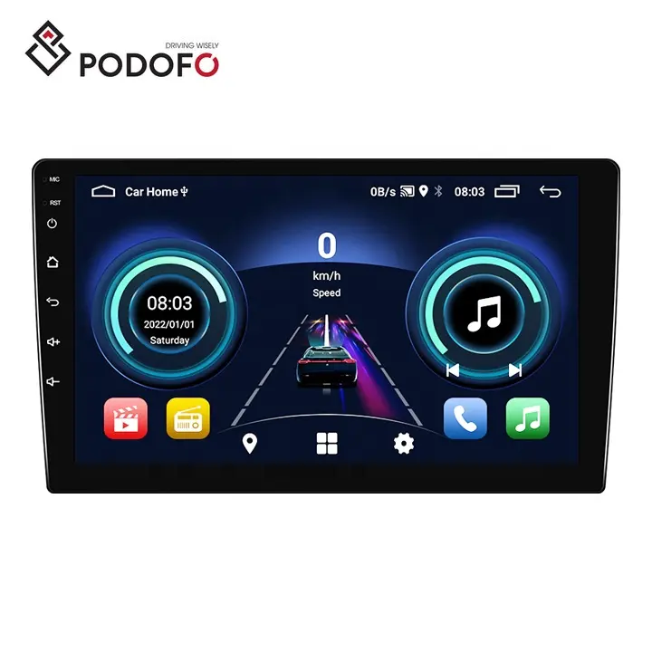 Podofo 9 "doppio Din 2 + 32GB Autoradio Android Autoradio Carplay Android Auto GPS WIFI BT FM RDS intero EU/US/AU Stock