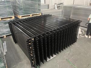 6ftx8ftガーデンブラックパウダーコーティング亜鉛スチールフェンシング屋外セキュリティスチールピケットフェンスパネル - Product Image 4