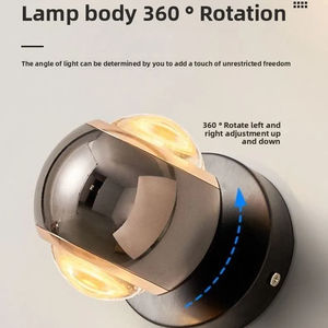 Lámpara de <span class=keywords><strong>pared</strong></span> de aluminio de Arte de lujo, lámpara de <span class=keywords><strong>pared</strong></span> de decoración de vidrio para sala de Estar, comedor, dormitorio, pasillo, escalera, candelabro de decoración del hogar - Product Image 2