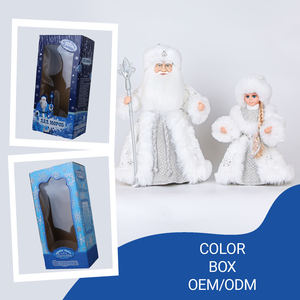 SOTE 30CM-50CM Ensemble de <span class=keywords><strong>Ded</strong></span> <span class=keywords><strong>Moroz</strong></span> et Snegurochka Jouets Électriques Blanc Noël Nouvel An Décor Musical Santa Poupées - Product Image 3
