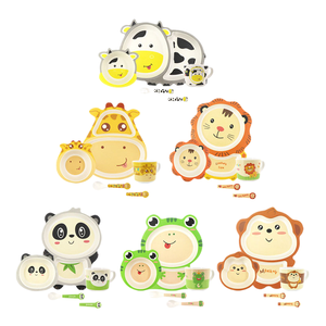 5-teiliges Geschirrset - Aus Fasermaterial - Umweltfreundlich für Kinder - Hitzebeständiges Kindergeschirr - Product Image 1