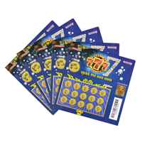 Carte de loterie à gratter 777 Jackpot, carte de visite, impression numérique, noyau en carton, données variables, design gagnant pour l'Amérique du Sud