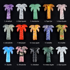 Colgante <span class=keywords><strong>de</strong></span> palmera <span class=keywords><strong>de</strong></span> verano <span class=keywords><strong>de</strong></span> piedra semipreciosa <span class=keywords><strong>de</strong></span> <span class=keywords><strong>cristal</strong></span> Natural para DIY pendientes collar fabricación <span class=keywords><strong>de</strong></span> joyas - Product Image 2