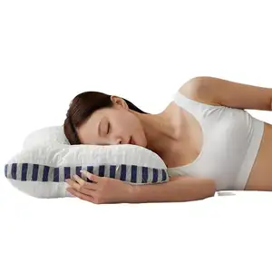 Home cushion Comfort 3D partition ergonomic design Bed pillow feather silk cotton hotel neck pillow