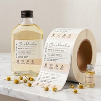 Étiquette en vinyle personnalisée pour bouteille de boisson, pelliculage brillant pour étiquette de bouteille de vinaigrette ou d'épices en rouleau