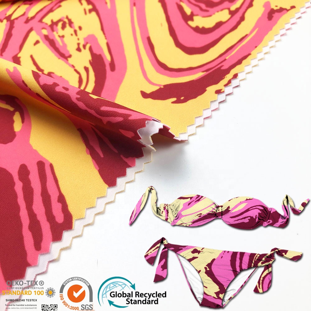 Лидер продаж, партиями по 4 way stretch полиэстер лайкра ткань для пошива купальных костюмов