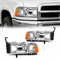 Phares LED durables en ABS 12V 6000K |   Feux avant automatiques Plug+Play haute performance pour Dodge Ram 1500 2500 3500 de 1994 à 2002