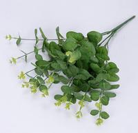 Vente en gros de feuilles d'eucalyptus artificielles multicolores en plastique non tissé de haute qualité Dongchen, fabriquées à la main, à 16 branches, pour la décoration