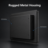 Monitor Layar Sentuh Aluminium 10.4 12.1 Inci Kelas Industri dengan Casing Logam, Tahan Suhu Luas, Kontrol DVI Depan, Kabinet