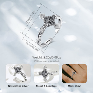 Changda 925 joyería religiosa de plata esterlina protección Unisex símbolo católico San Benito crucifijo Cruz colgante collar - Product Image 6