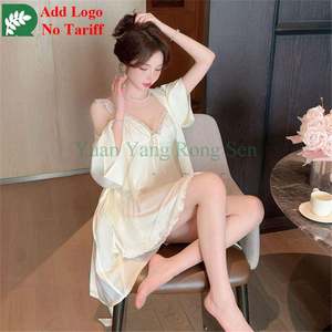 Pijama de algodón de verano para mujer, pijama victoriano largo de encaje dulce Pennine Noir - Product Image 3