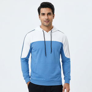 High Quality 380gsm Unisex Fleece Polyester/Cotton Winter <b>Hoodie</b> Custom Logo Front Drop Shoulder No String Design <b>Thin</b> - Product Image 1