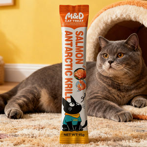 Özelleştirilebilir yüksek kaliteli kedi aperatifler somon tavuk ton balığı şeritler 15g kremsi kedi tedavi tüp ıslak kedi maması sopa - Product Image 1