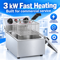 Friteuse à poulet électrique professionnelle en acier inoxydable robuste pour cuisine de restaurant, à chauffe rapide et haute température, pour la vente en gros