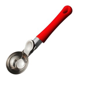 Cuillère à glace en acier inoxydable 304, type à pression manuelle, pour desserts et fruits, avec poignée confortable, rouge, bleu, vert, noir - Product Image 5