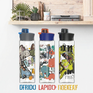 ORIGINAL 700ml Cartoon Kids Eco-Friendly Dishwasher Safe Straw Portable <b>Plastic</b> Drinking <b>Bottle</b> School Use Boiling <b>Water</b> - Product Image 2