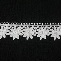 Vente en gros de dentelle de mariage brodée chimiquement en polyester soluble dans l'eau, de divers styles, blanche, pour robes de mariée et accessoires vestimentaires