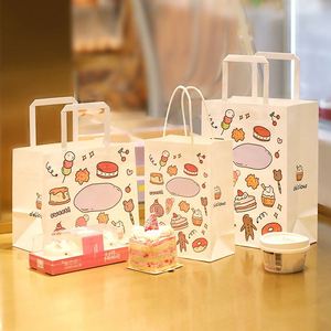 Bolsa de Papel Kraft Marrón Biodegradable con Asa Plana, Personalizada con Logotipo, para Comida para Llevar, Restaurante, Café, Comida Rápida - Product Image 6