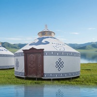 Tente yourte mongole en toile épaisse à quatre couches, quatre saisons, une chambre, imperméable, isolée, indice d'étanchéité >3000 mm